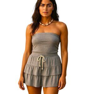 Pink Victoria's Secret Ivy Terry Strapless Dress Size Medium Heather Gray